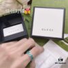 Qixi Gift Selection 💜 Gucci Retro Style Double G Green Enamel Couple Ring