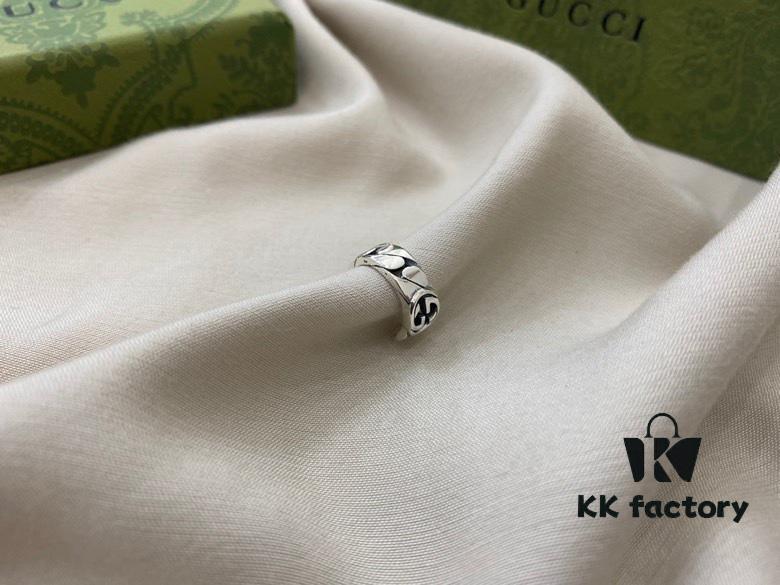 Gucci Gucci 925 Sterling Silver Small Double G Interlocking Ear Cuff