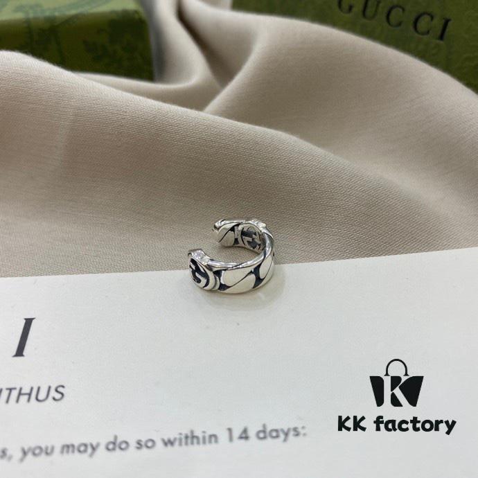 Gucci Gucci 925 Sterling Silver Small Double G Interlocking Ear Cuff