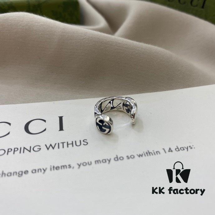 Gucci Gucci 925 Sterling Silver Small Double G Interlocking Ear Cuff