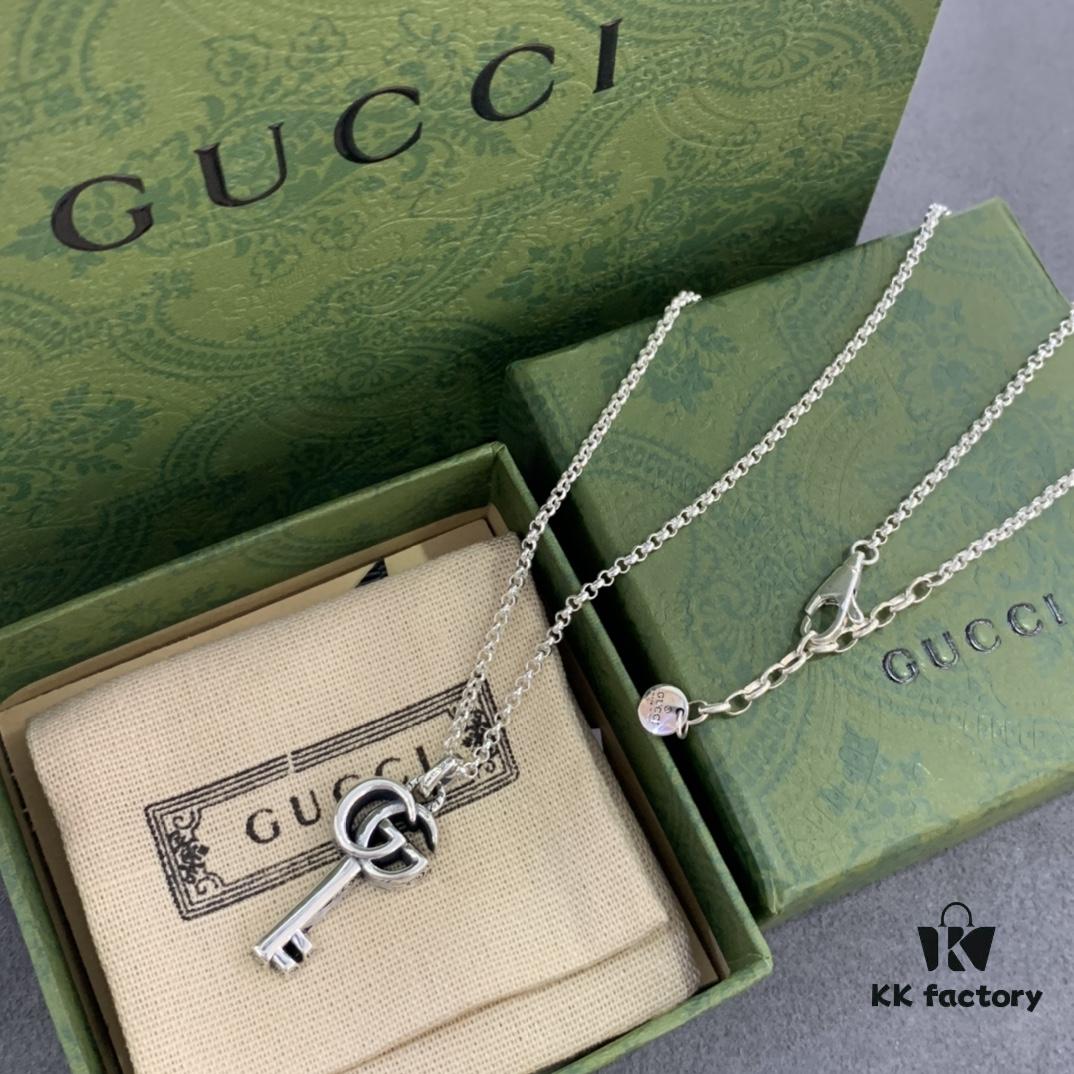 Winter Essential — Gucci Key Necklace, Silver Pendant for Sweaters
