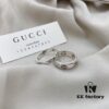 Gucci Gucci 925 Sterling Silver Fearless Love Double G Floral and Bird Couple Ring