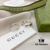 Gucci Gucci 925 Sterling Silver Fearless Love Double G Floral and Bird Couple Ring