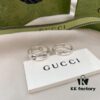 Gucci Gucci 925 Sterling Silver Fearless Love Double G Floral and Bird Couple Ring