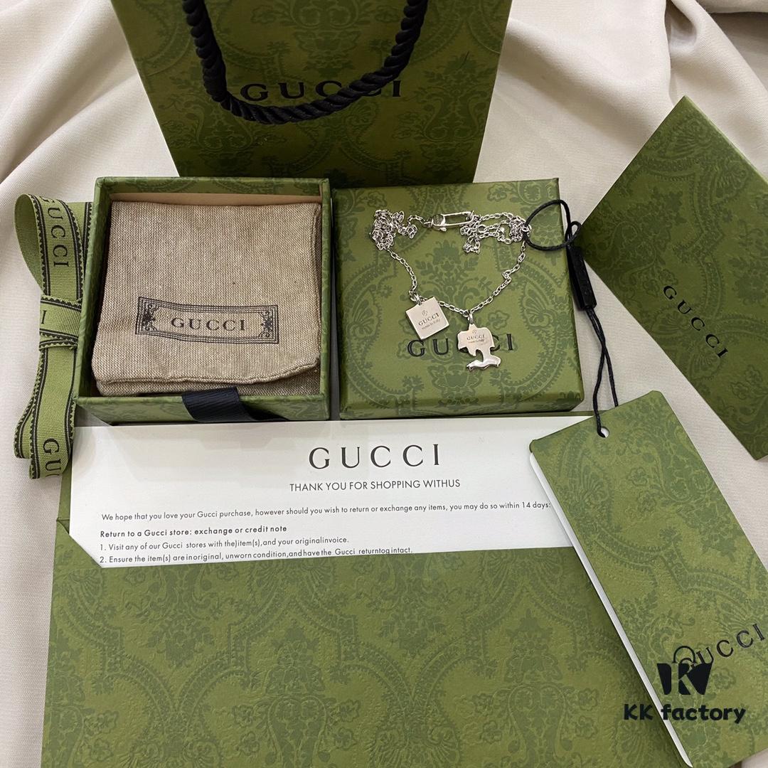 Gucci Dolphin Pendant Necklace in 925 Sterling Silver