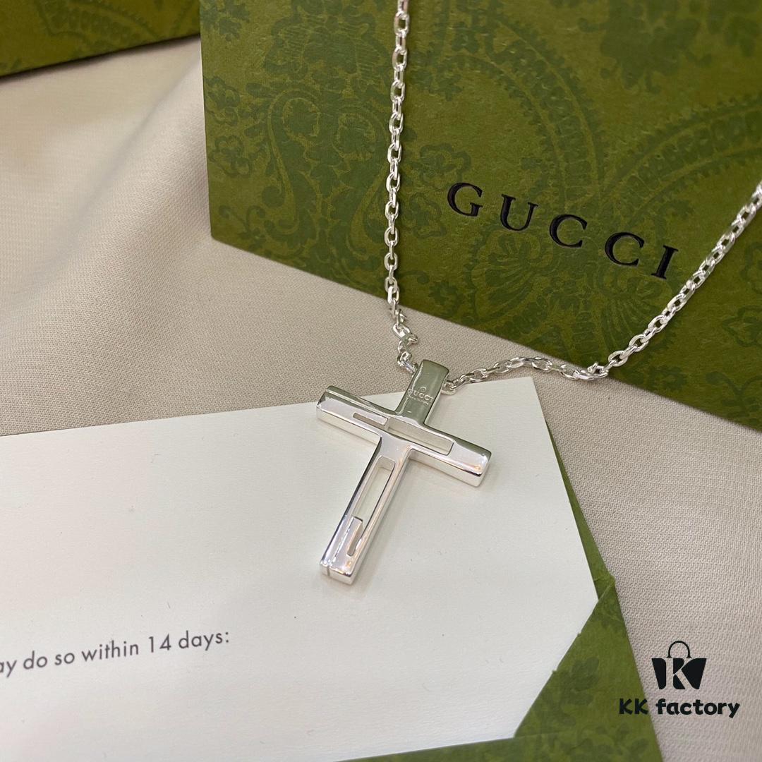 Gucci Gucci 925 Sterling Silver Cross Necklace