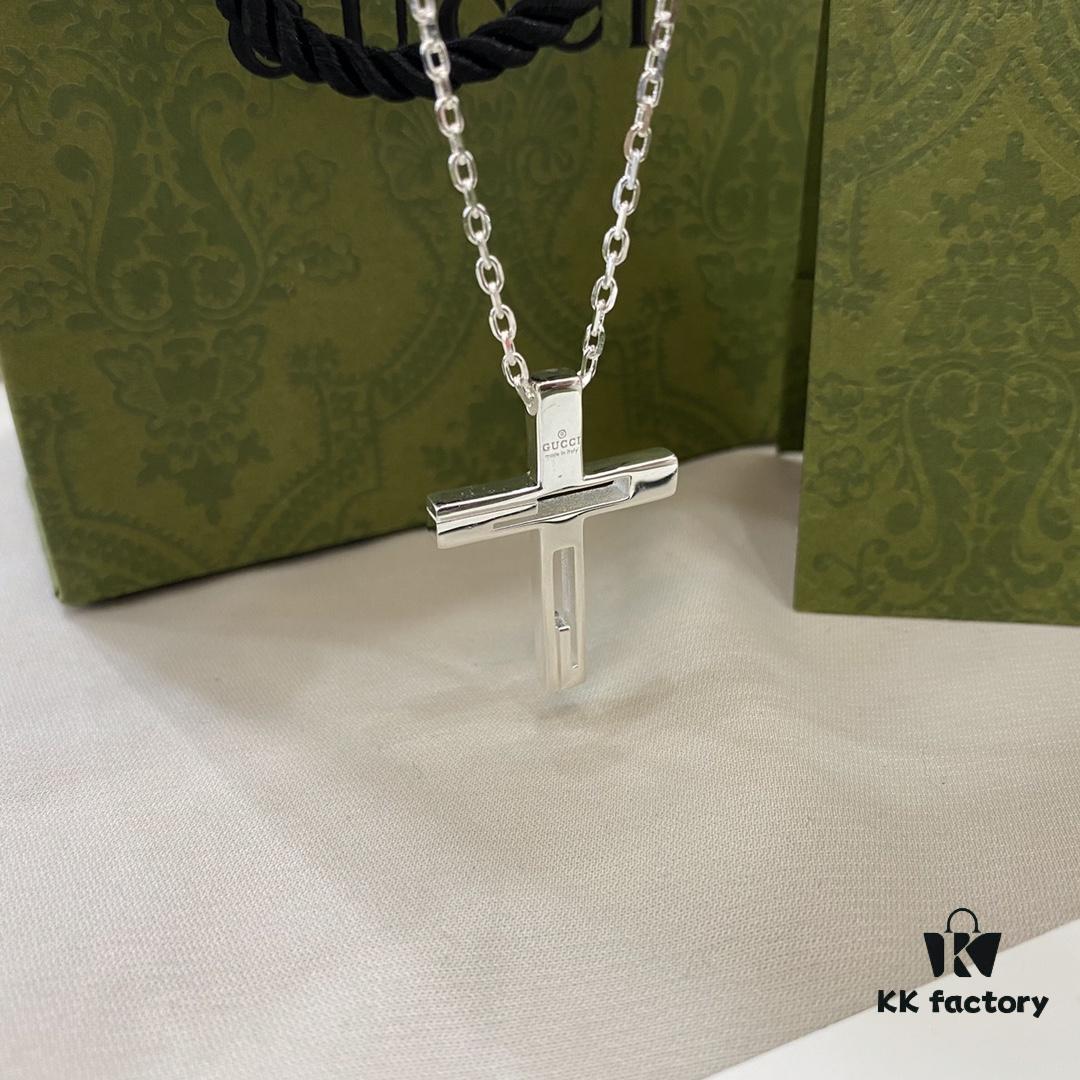 Gucci Gucci 925 Sterling Silver Cross Necklace