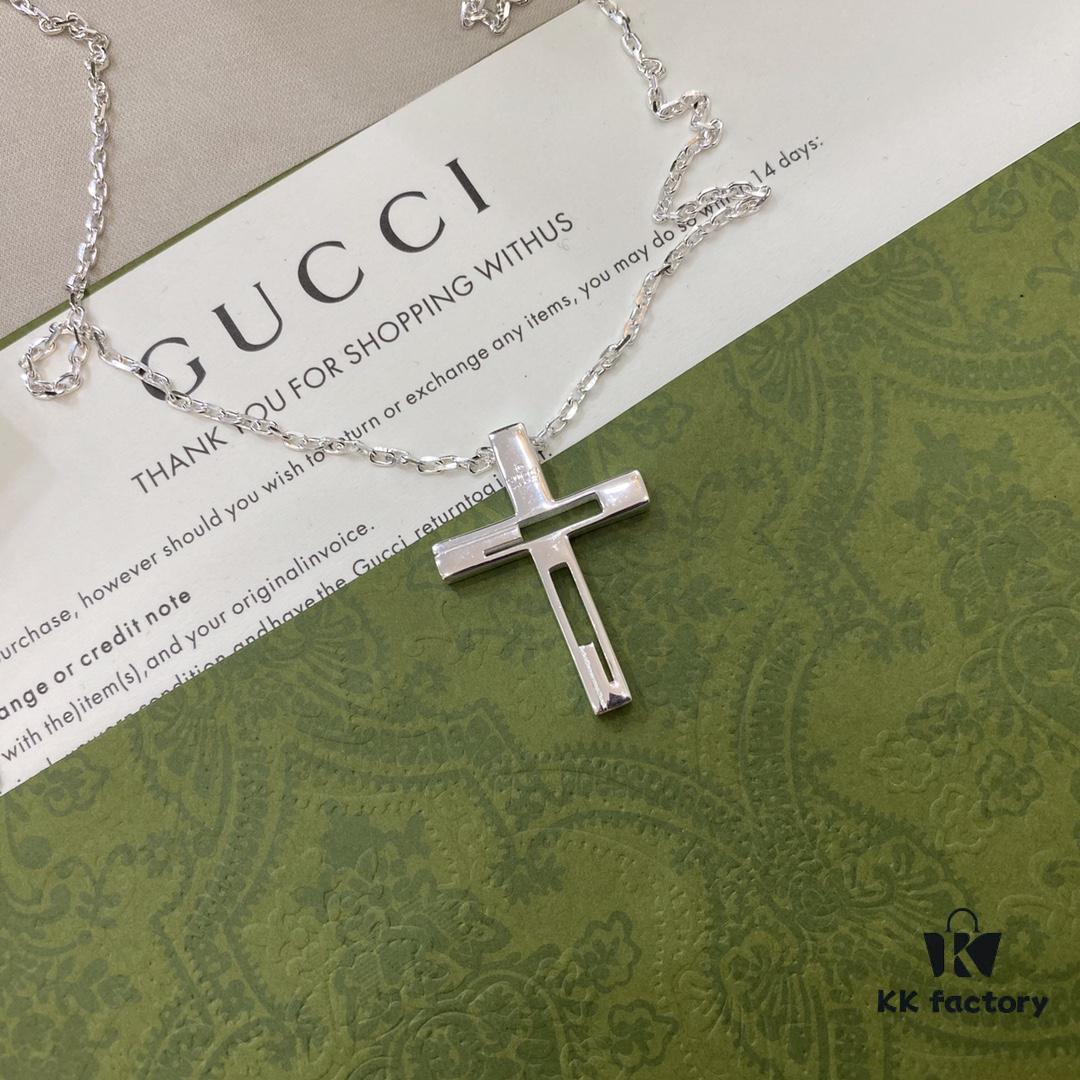 Gucci Gucci 925 Sterling Silver Cross Necklace