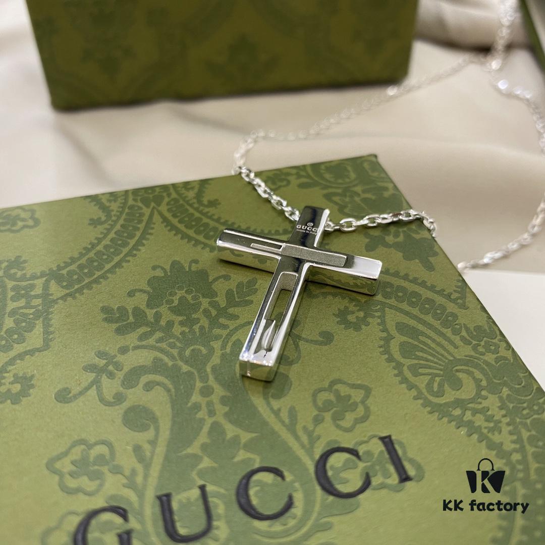 Gucci Gucci 925 Sterling Silver Cross Necklace