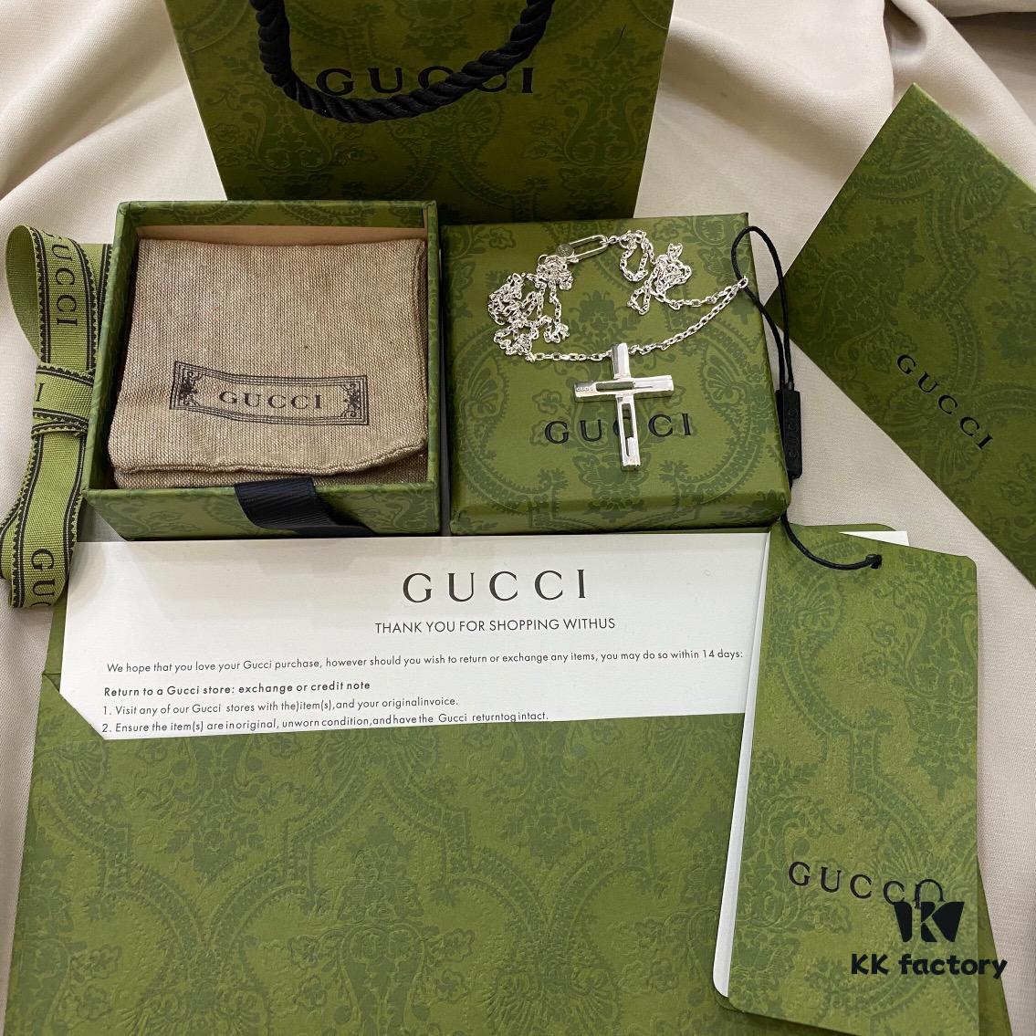 Gucci Gucci 925 Sterling Silver Cross Necklace