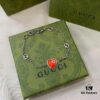 Gucci 925 Sterling Silver Interlocking Double G Enamel Red Heart Bracelet