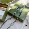 Gucci 925 Sterling Silver Double G Enamel Interlocking Vintage Necklace