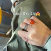 Gucci Enamel Letter Heart Fashion Ring