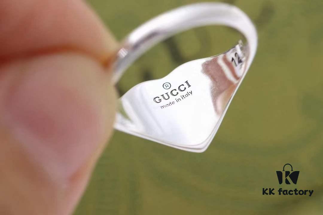 Gucci Interlocking Double G Enamel Heart Fashion Ring