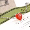 New Arrival💗 Gucci Interlocking Double G Red Enamel Heart Bracelet