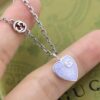 New Arrival💗 Gucci Interlocking Double G Blue Enamel Heart Necklace