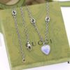 New Arrival💗 Gucci Interlocking Double G Blue Enamel Heart Necklace