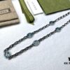 Gucci Vintage Enamel G Logo Aged Silver Necklace