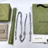 Gucci Vintage Enamel G Logo Aged Silver Necklace