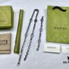 Gucci Vintage Enamel G Logo Aged Silver Necklace