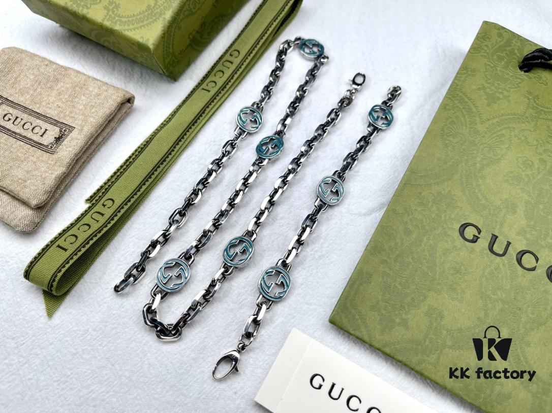 Gucci Vintage Enamel G Logo Aged Bracelet ✨