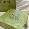 Gucci Gucci 925 Sterling Silver Double G Diamond-Paved Minimalist Stud Earrings