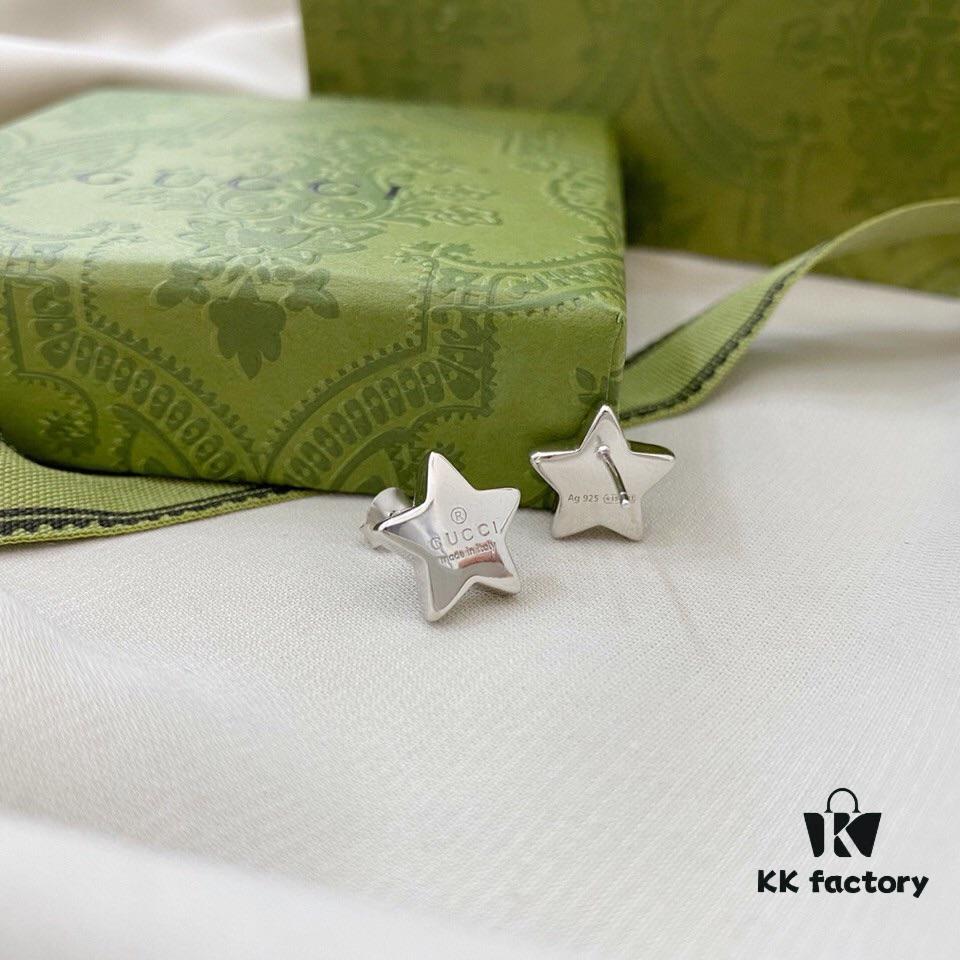 Gucci Star Stud Earrings in 925 Sterling Silver Minimalist and Elegant Design