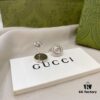 Gucci Gucci 925 Sterling Silver Double G Diamond-Paved Minimalist Stud Earrings