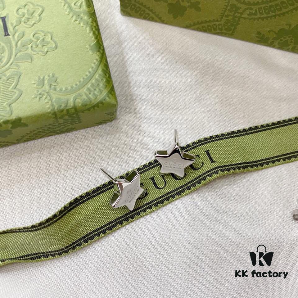 Gucci Star Stud Earrings in 925 Sterling Silver Minimalist and Elegant Design