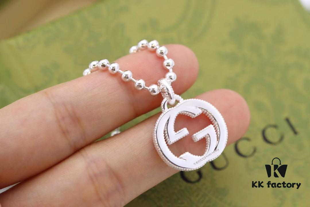 Gucci Double G Beaded Necklace Unisex Couple's Style
