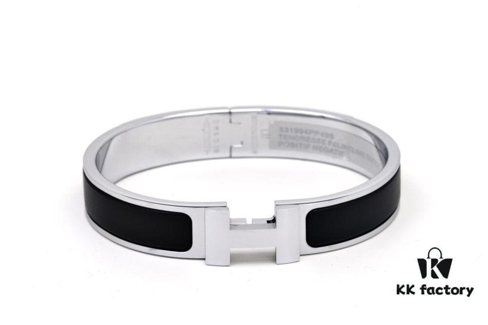 Valentine's Gift ❤️ Couples' Choice ☑️ HERMES | Exclusive SO BLACK Matte Black Knight Bracelet in White Gold