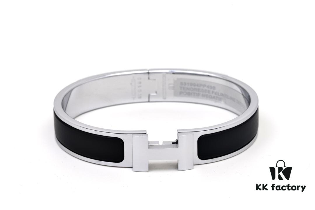 Valentine's Gift ❤️ Couples' Choice ☑️ HERMES | Exclusive SO BLACK Matte Black Knight Bracelet in White Gold