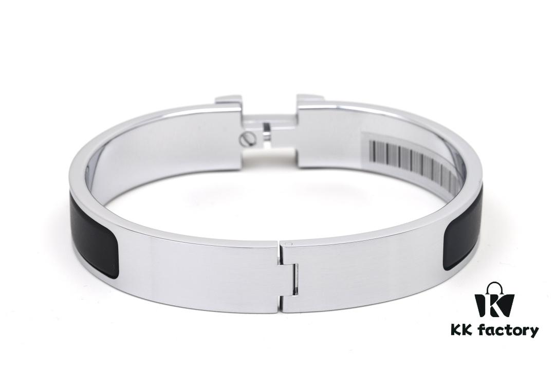 Valentine's Gift ❤️ Couples' Choice ☑️ HERMES | Exclusive SO BLACK Matte Black Knight Bracelet in White Gold