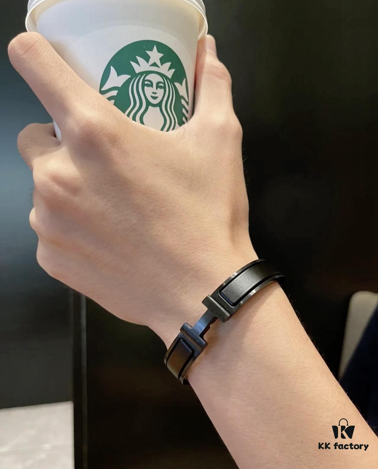 Valentine's Gift ❤️ Couples Style ✔️ HERMES | Exclusive Launch SO BLACK Matte Black Warrior Bracelet New Hermes Men's Bracelet, So Stylish – Makes a Great Statement of Taste and Offers Exceptional Value