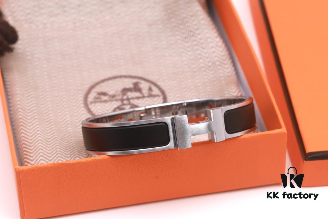 Valentine's Gift ❤️ Couples' Choice ☑️ HERMES | Exclusive SO BLACK Matte Black Knight Bracelet in White Gold