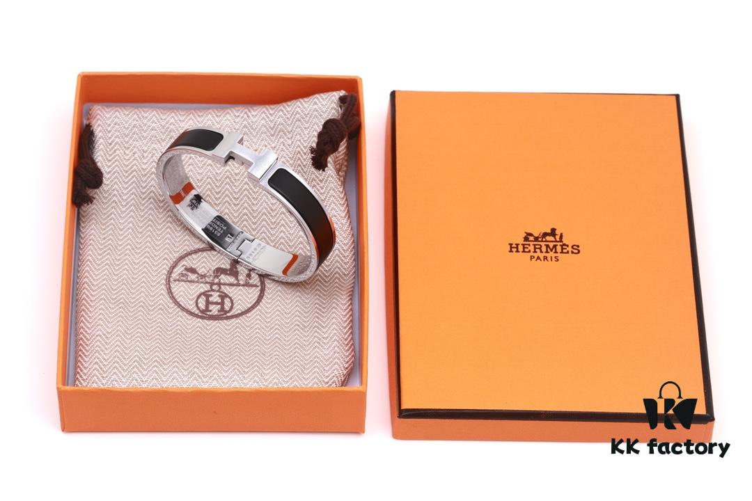 Valentine's Gift ❤️ Couples' Choice ☑️ HERMES | Exclusive SO BLACK Matte Black Knight Bracelet in White Gold