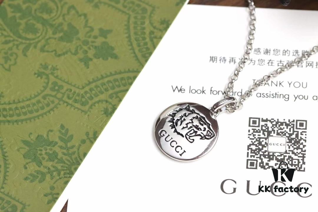 Valentine's Gift ❤️ Gucci Floral Bird Series Blind for Love Tiger Head Necklace