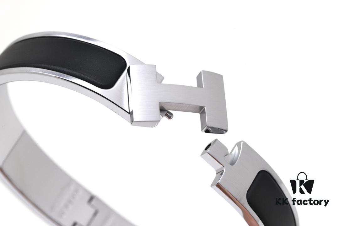 Valentine's Gift ❤️ Couples' Choice ☑️ HERMES | Exclusive SO BLACK Matte Black Knight Bracelet in White Gold