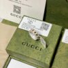 GUCCI Overseas Member Gift - Gucci Gem Ceramic Ring, Sizes 5-11 US, Featuring Classic Double G and Bee Comet Logo in Gold, Exquisitely Crafted, Smooth and Comfortable to Wear, Unisex Design Ideal for Couples