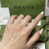 GUCCI Overseas Member Gift - Gucci Gold-Trimmed Double G Ceramic Ring