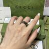 GUCCI Overseas Member Gift - Gucci Gold-Trimmed Double G Ceramic Ring