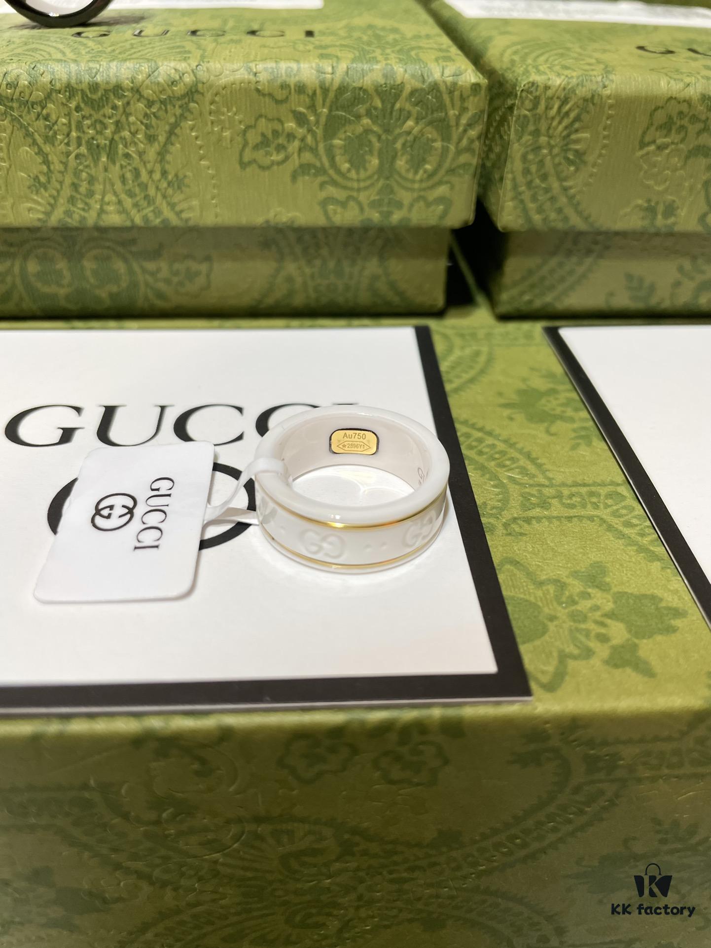 GUCCI Overseas Member Gift - Gucci Double G Ceramic Ring