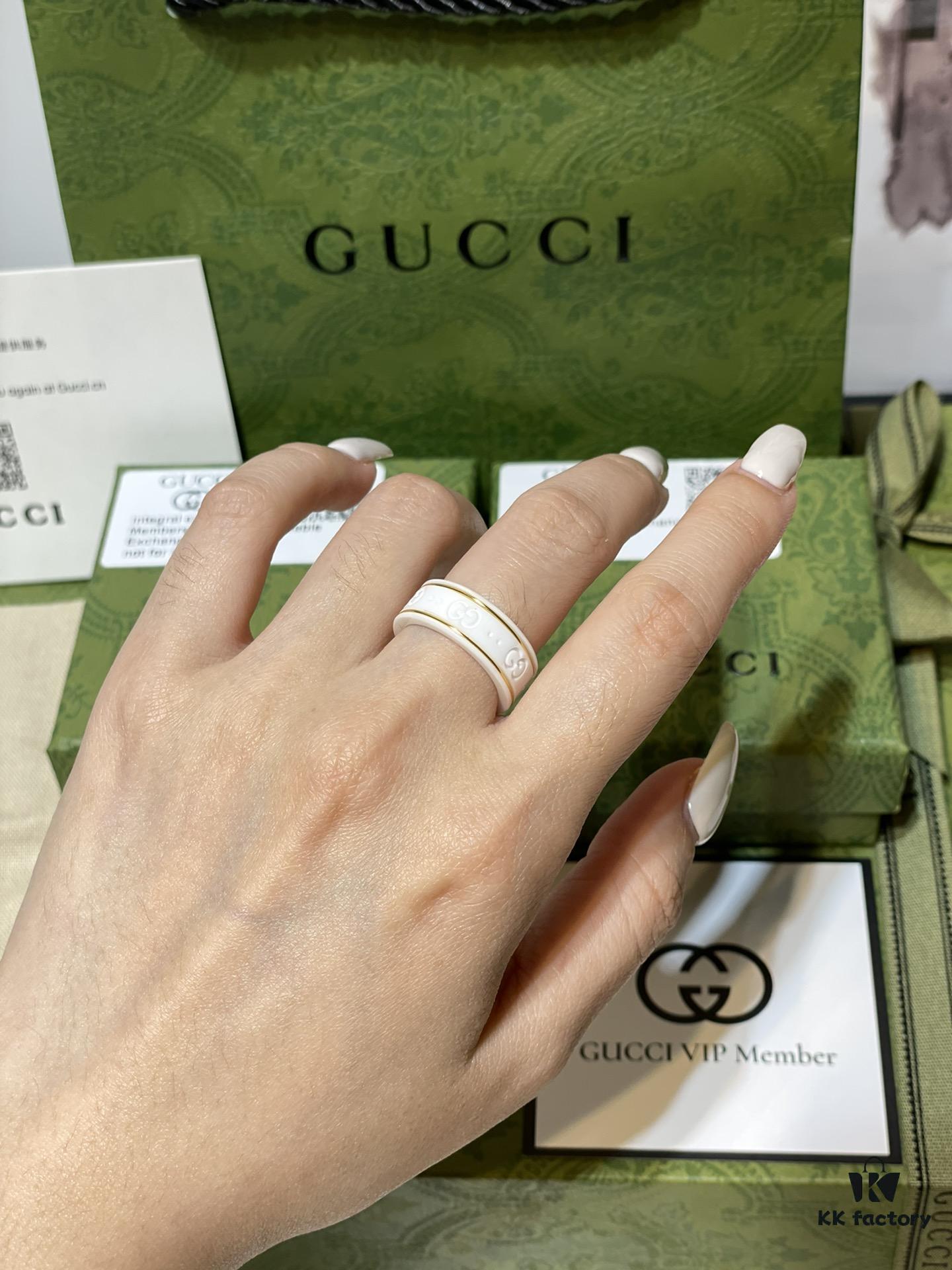 GUCCI Overseas Member Gift - Gucci Double G Ceramic Ring