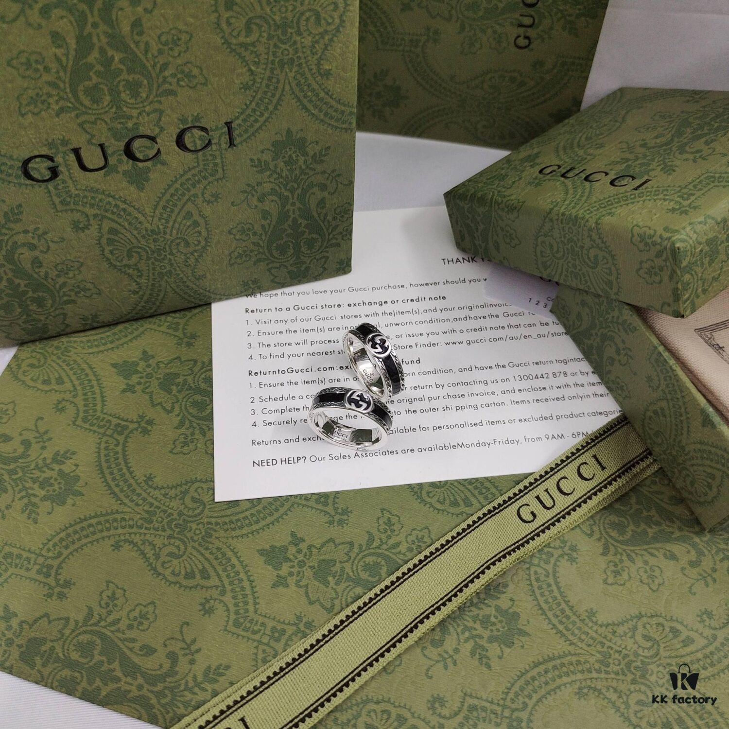 Gucci GUCCI New 2022 Enamel Black Ring!! Super Brightening, Love at First Sight