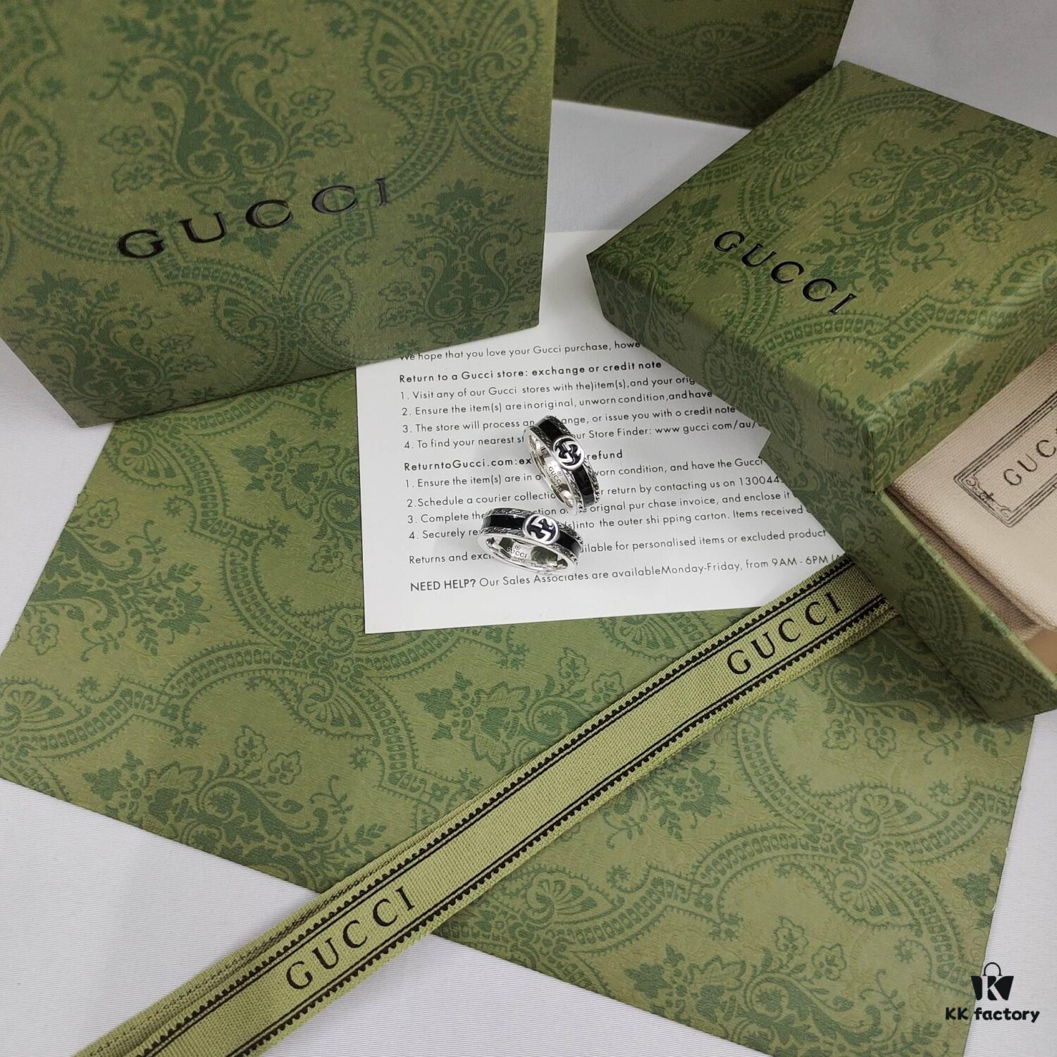 Gucci GUCCI New 2022 Enamel Black Ring!! Super Brightening, Love at First Sight