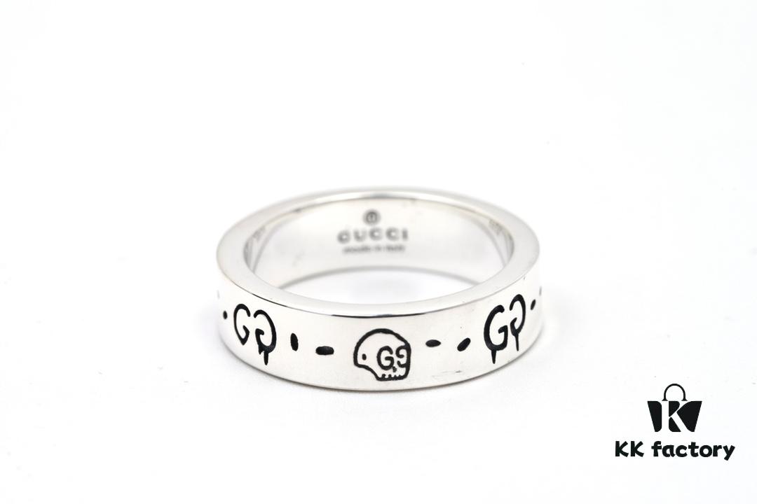 Gucci Ghost Sterling Silver Ring 6mm