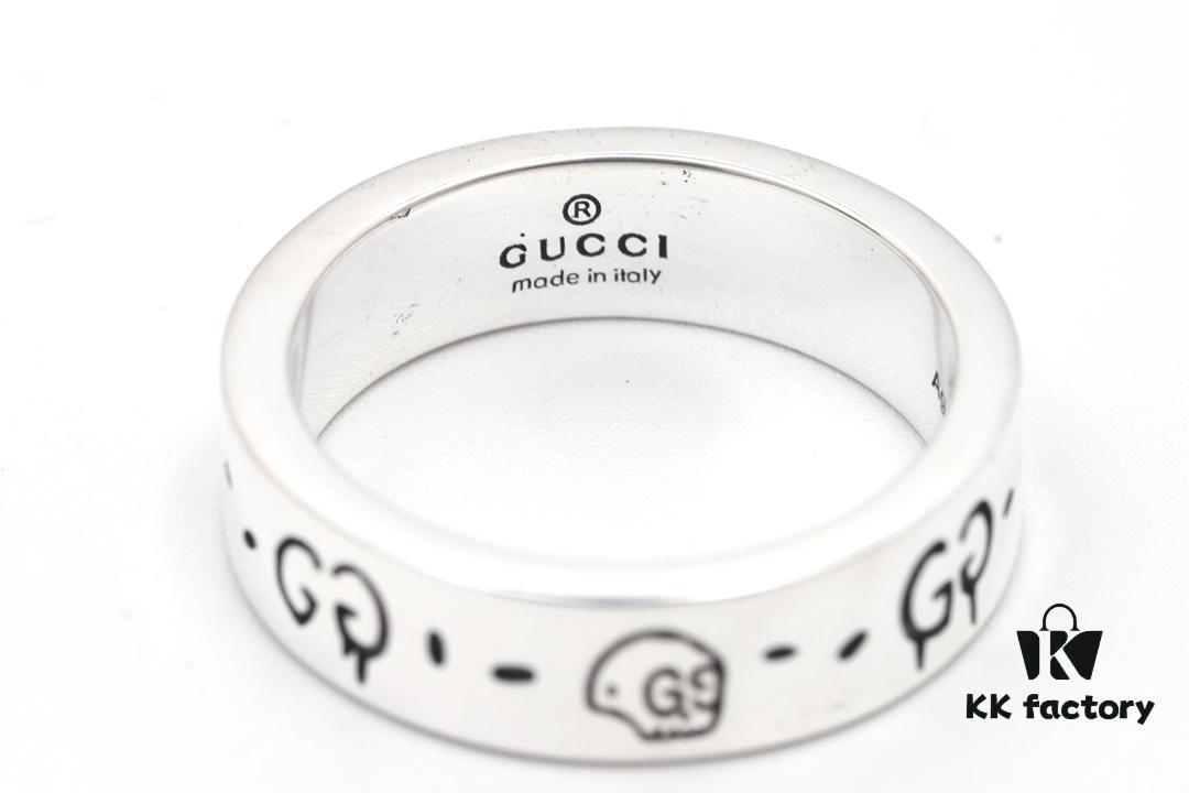 Gucci Ghost Sterling Silver Ring 6mm
