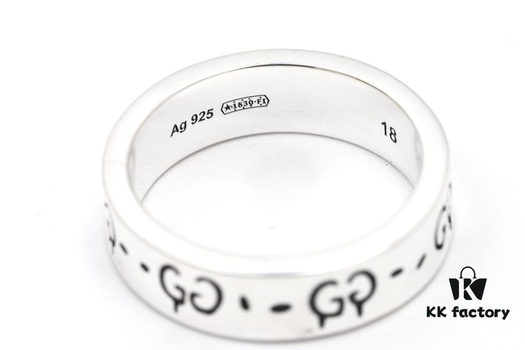 Gucci Ghost Sterling Silver Ring 6mm