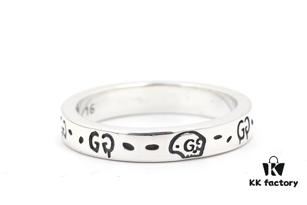 Gucci Ghost Sterling Silver Ring 4mm