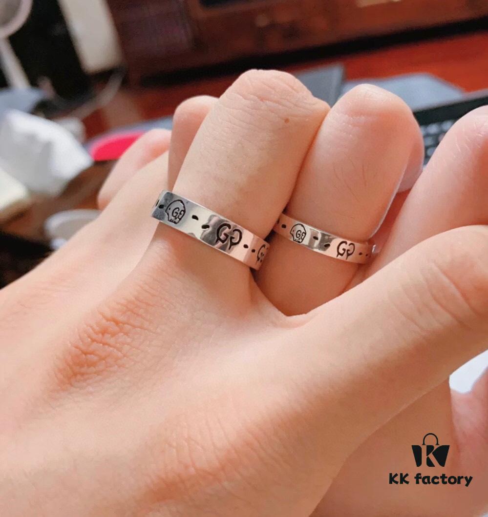 Gucci Ghost Sterling Silver Ring 4mm